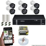 Kit Cftv 6 Câmeras Vhd 3120b 720p 2,6mm Dvr Intelbras Mhdx 1008 + Acessorios