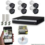 Kit Cftv 6 Câmeras VHD 1220B 1080P 3,6mm DVR Intelbras MHDX 3108 + ACESSORIOS