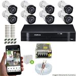 Kit Cftv 8 Câmeras Vhd 3130b 720p 3,6mm Dvr Intelbras Mhdx 1016 + Acessórios