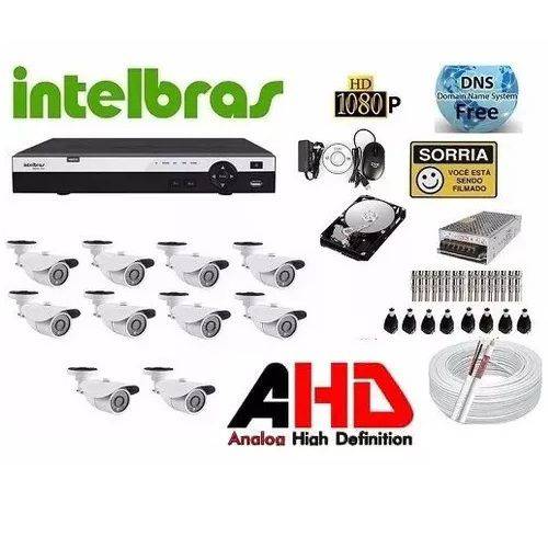 Kit Cftv Ahd 5 Camera 720p HD+dvr 16 Canais Intelbras+hd1tb