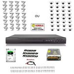 Kit Cftv 32 Cameras Sony Dvr 32 Canais Plat. Intelbras Fonte