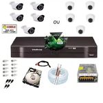 Kit Cftv Dvr Intelbras 1008 Mhdx+HD+5 CâmAhd 720p+Cabo+Fonte