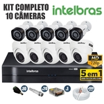 Kit CFTV Intelbras Completo 10 Câmeras AHD 720p DVR 16 Canais
