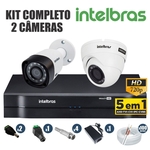 Kit CFTV Intelbras Completo 2 Câmeras AHD 720p DVR 4 Canais