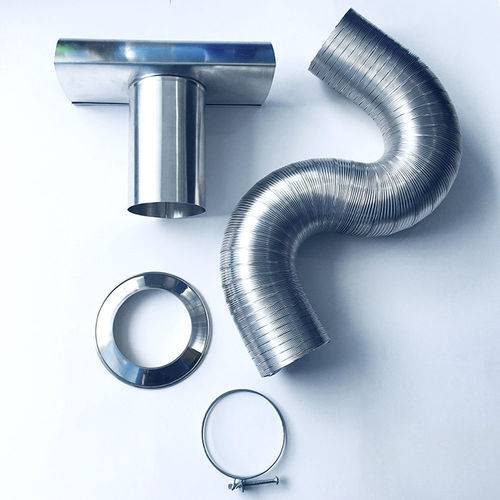 Kit Chaminé Facil em Aluminio para Aquecedores de Agua a Gás 60mm 1,5mts
