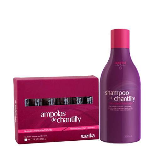Tudo sobre 'Kit Chantilly Shampoo 300ml + 6 Ampolas 15ml Cada - Azenka'