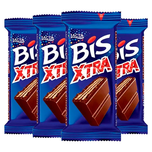 Kit Chocolate Bis Xtra ao Leite Lacta 45g 4 Unidades