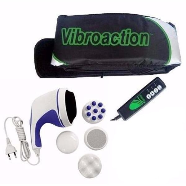 Kit Cinta Vibroaction + Massageador Orbital 110v Corporal Portatil Elétrico Relax - Compre na Net