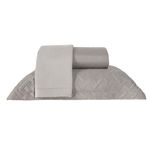 Kit Cobre Leito Casal Dupla Face com Porta Travesseiro Ultra Lisse - Aluminum