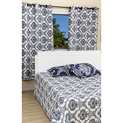 Kit Colcha Casal Boutis Bali com 2 Porta Travesseiros + Cortina 180x240cm - Casa & Conforto