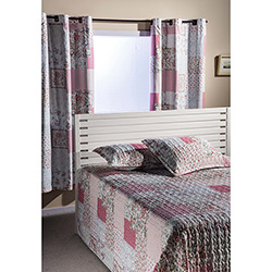 Tudo sobre 'Kit Colcha Casal Boutis Verona com 2 Porta-Travesseiros + Cortina (180x240cm) - Casa & Conforto'