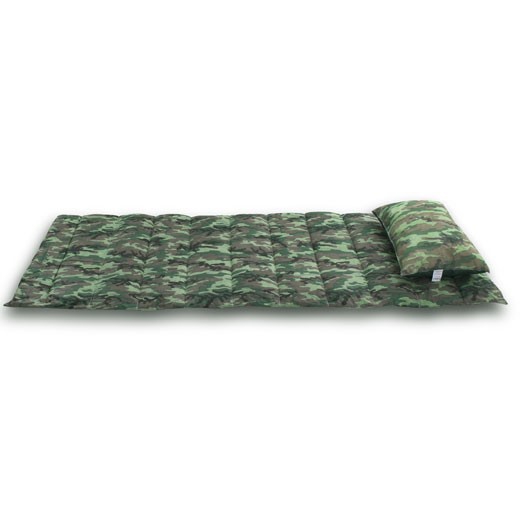 Kit Colchonete + Travesseiro com Estampa Militar para Acampar - Fa