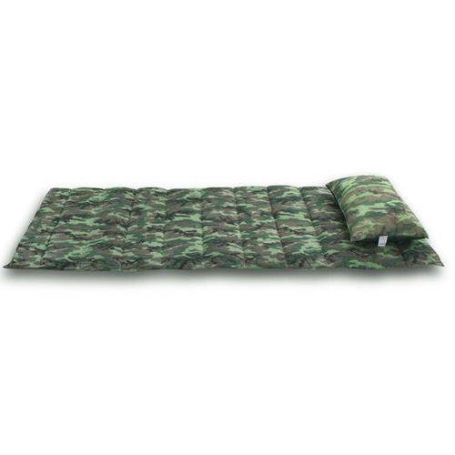 Kit Colchonete + Travesseiro com Estampa Militar para Acampar