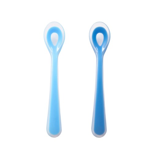Kit - 2 Colheres de Silicone - Azul - Kababy