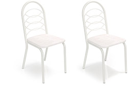 Kit com 02 Cadeiras Holanda 2C009BR-106 Branca - 9,5x38x49cm - Kappesberg