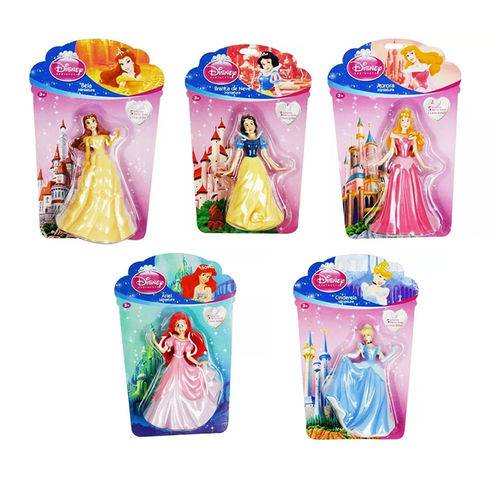 Kit com 05 Miniaturas de Bonecas Princesas Disney Amacom