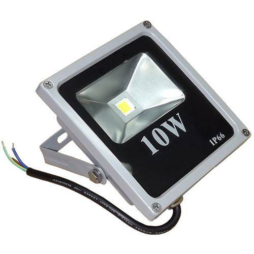 Kit com 05 Peças - Holofote Refletor Super LED 10w Branco Frio - a Prova D'água
