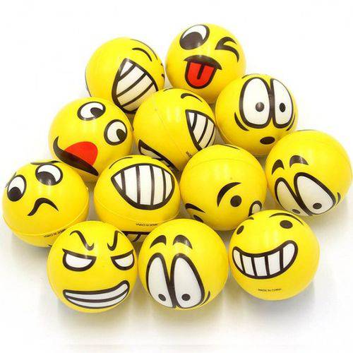 Kit com 12 Bola Emoji Emoticons Massageadora Anti-stress