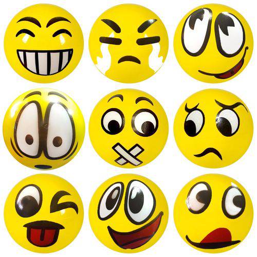 Tudo sobre 'Kit com 12 Bola Emoji Emoticons Massageadora Anti-stress'