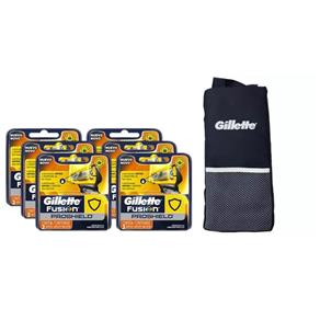 Kit com 12 Cargas Gillette Fusion Proshield + 1 Porta Chuteira