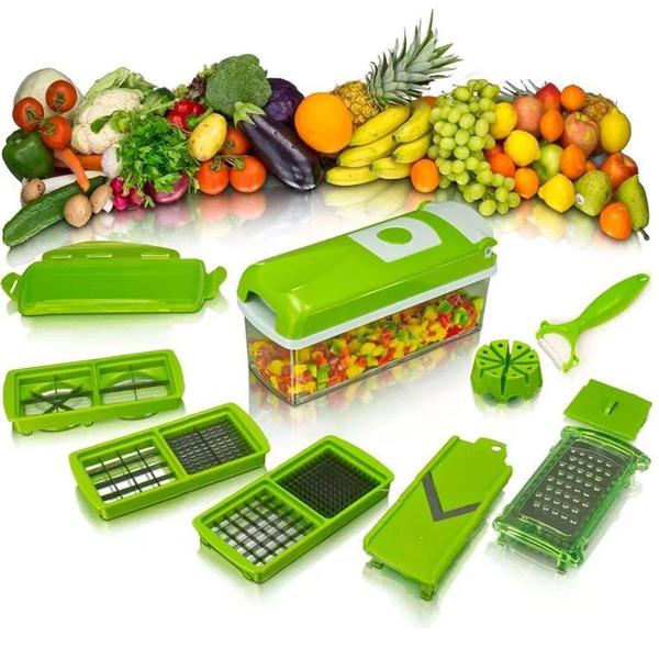 Kit com 12 Nicer Dicer Plus Cortador de Legumes e Verduras