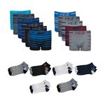 Kit Com 10 Cuecas Boxer Sem Costura Men We + 6 Pares de Meia Soquete