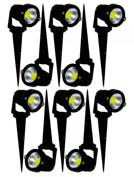 Kit com 10 Pecas - Luminaria Led Espeto de Jardim Cob 3w - Branco Frio - Cob3wbf - Cast Light