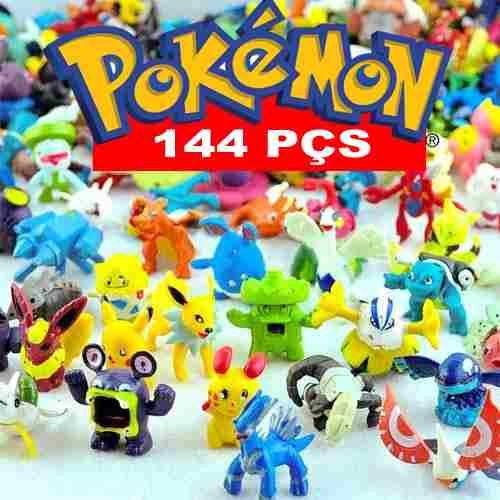 Kit com 144 Pokemon Go Miniaturas Bonecos 2 a 3 Cm Sortido Pikachu e S.A Turma