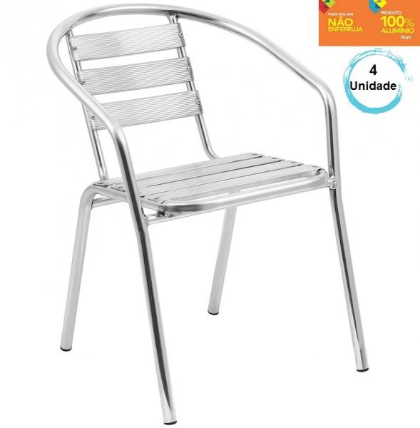 Kit com 4 Cadeiras 100 em Alumínio para Jardim - Alegro Móveis