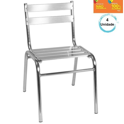 Kit com 4 Cadeiras 106 em Alumínio para Jardim - Alegro Móveis