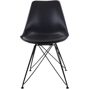 Kit com 4 Cadeiras Charles Eames Eiffel Base Metal Pelegrin Pw-075 - Preto