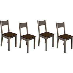 Tudo sobre 'Kit com 4 Cadeiras de Jantar Maxi Crema/Amêndoa/Courino Marrom - Madesa'