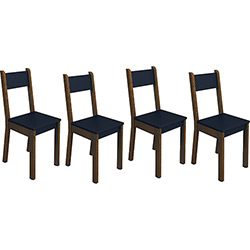 Kit com 4 Cadeiras de Jantar Maxi Imbuia/Preto - Madesa