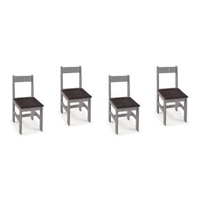 Kit com 4 Cadeiras Fritz Móveis - Cinza