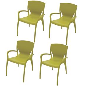 Kit com 4 Cadeiras Tramontina Clarice Summer - Verde Limão