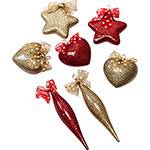 Tudo sobre 'Kit com 24 Enfeites Natalinos Vermelho e Dourado - Christmas Traditions'