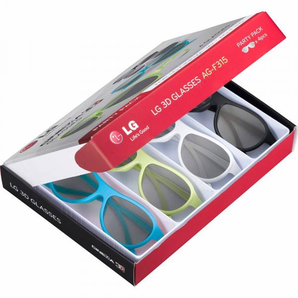 Kit com 4 Óculos 3D Cinema LG Ag-F315 Colorido