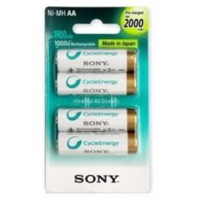 Tudo sobre 'Kit com 4 Pilhas Recarregável Sony Original Aa 2a 2000mah 1.2v'