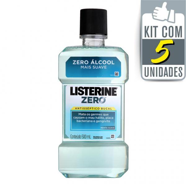 Kit com 5 Antissépticos Bucal LISTERINE Zero 500ml - Listerine
