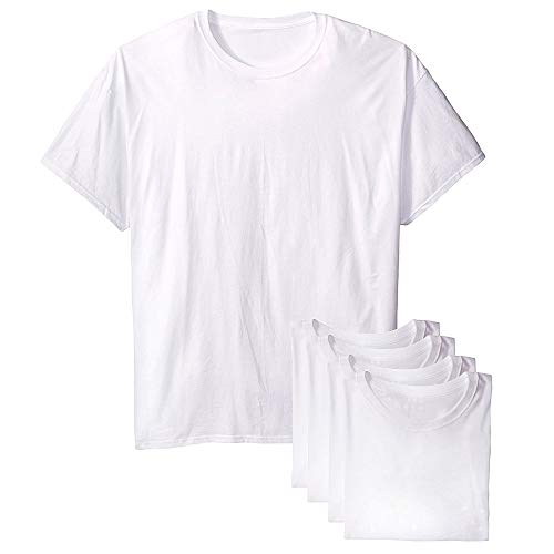Kit com 5 Camisetas Básicas Masculina T-shirt Algodão Branca Tee (G)