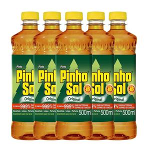 Kit com 5 Desinfetante Pinho Sol - 500ml