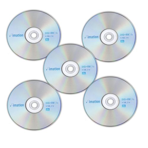 Kit com 5 DVD-RW 4.7GB 2 Horas Imation