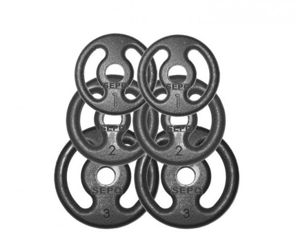 Kit com 6 Anilhas de Ferro Fundido (Pares de 3, 2 e 1 Kg) - Sepo - Pesos