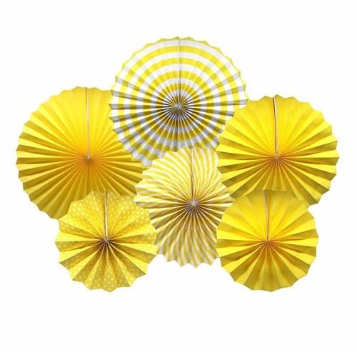 Kit com 6 Fioratas de Papel Amarelo