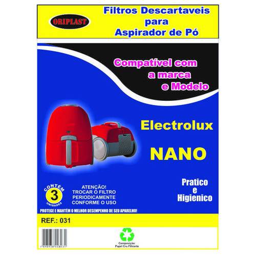 Kit com 6 Sacos Descartáveis Aspirador Pó Electrolux Nano Neo 30 Neo 31