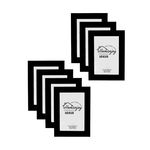 Kit com 7 Porta-Retratos Madeira 10x15cm Preto - Homenjoy