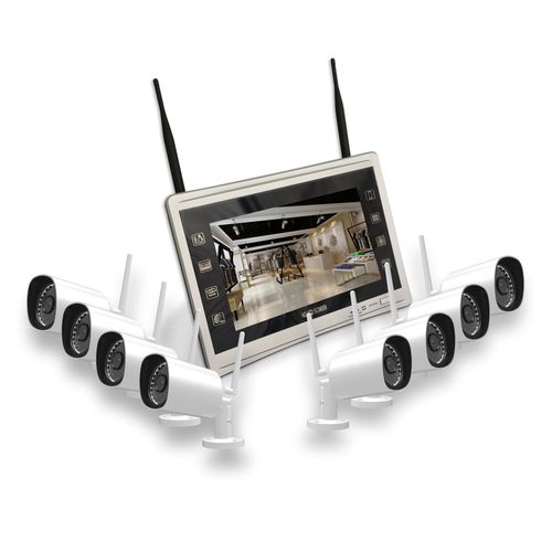 Kit com 8 Câmeras de CFTV IP Wireless Full HD 2 MP BULLET