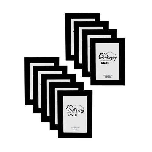 Kit com 9 Porta-Retratos Madeira 10x15cm Preto - Homenjoy