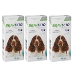 Kit com 3 Antipulgas Bravecto Para Cães De 10 A 20 kg - 500 mg - Msd