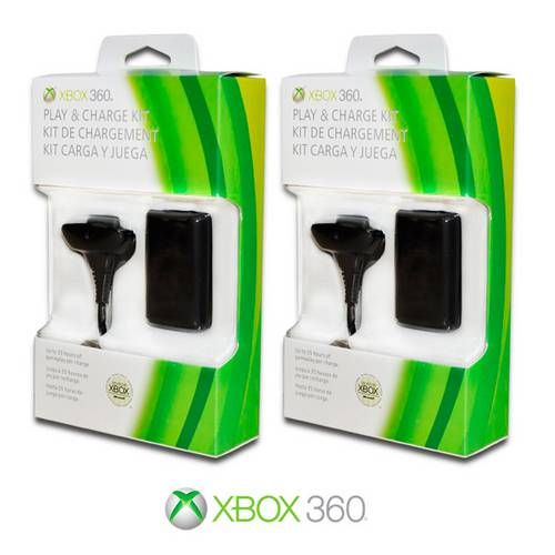 Kit com 2 Baterias e Carregador P/ Controle Xbox 360